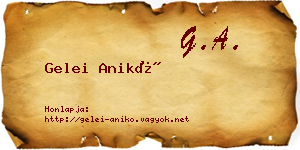 Gelei Anikó névjegykártya